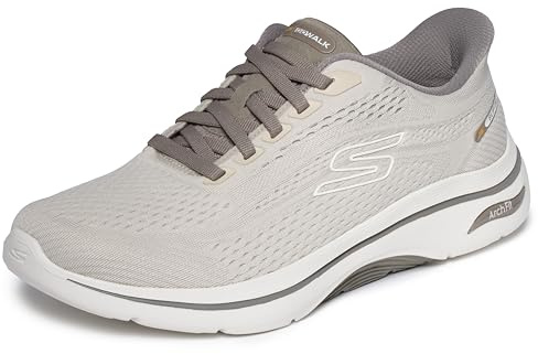 Skechers Hombre Go Walk Arch Fit 2.0 Percy Slip-In Entrenador | Sin cordones manos libres, plantilla extraíble con ajuste de arco, amortiguación Ultra Go, lavable a máquina