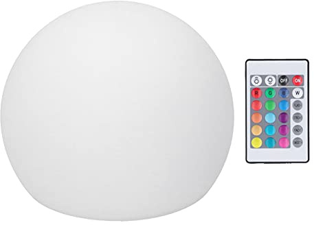 Kukyller Luz de bola LED, 15x15cm 24 llave control remoto RGBW Lámpara de lámpara de globo con 16 modos de 16 color Lámpara LED inteligente para el hogar