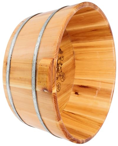 Cubo para Baño de Pies Portátil de Madera Asa, Uso Doméstico | Lavabo para Pediluvio, 1 Pieza Diseño Plegable, para Exterior y Casa, Fácil de Usar y Guardar