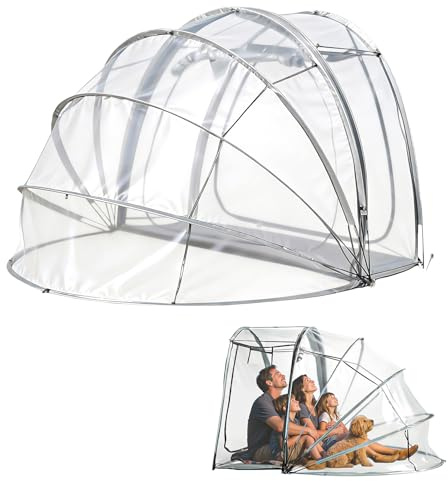 Pop Up Bubble Zelt, 4 Personen klares Sportzelt mit regenfestem Sonnenschutz, tragbare wetterfeste Pod für Angeln, Camping, Garten, Terrasse, Outdoor-Event, 235 x 200 x 150 cm