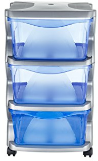 Bama 99004 Insieme Cassetti con Ruote, Argento, 36 x 40 x 62 cm