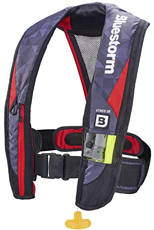 BLUESTORM Atmos 40 Automatic/Manual Inflatable PFD Life Jacket for Adults | US Coast Guard Approved (Nitro Red)