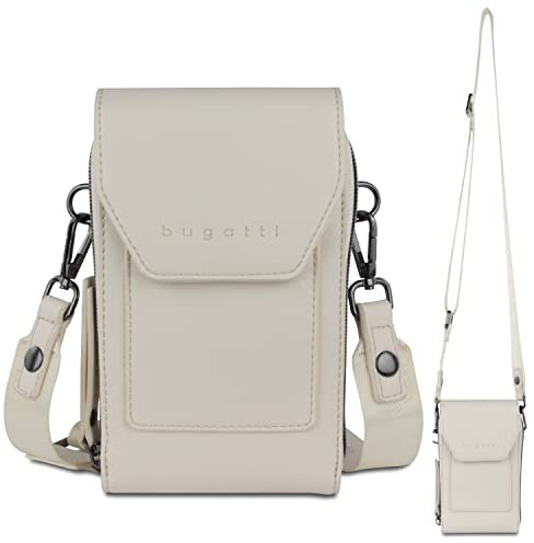 bugatti Almata Umhänge-Geldbörse mit Smartphone-Fach, Crossover Tasche für Damen, beige