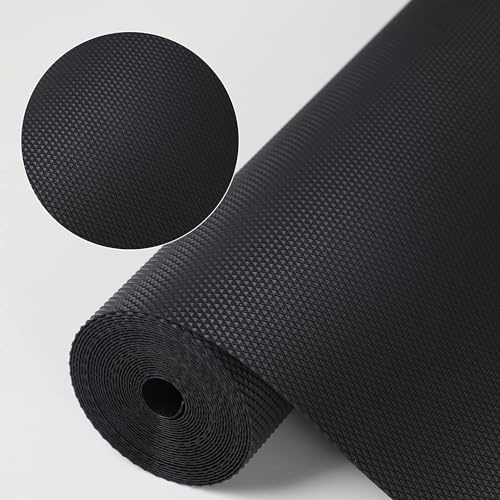 Schubladenmatte 30.5cm Breit, Antirutschmatte KüChenschublade, Eva Wasserdicht KüHlschrankmatten, Schubladeneinlage füR Regale SchräNke Schubladen KüHlschranke Hause BüRo, Schwarz