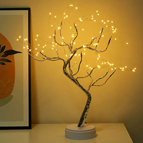 20 Bonsai Fairy Spirit Tree Light with 108 LED, DIY Artificial Tree Lamp, Battery/USB Operated, Aesthetic Lamps for Living Room Bedroom Christmas Party Home Gifts Room Decor (Warm White)