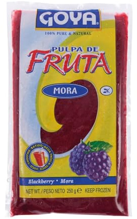 Goya Pulpa de Mora Natural, Congelada y Lista para Usar, Sabor Intenso, Fuente de Antioxidantes y Fibra