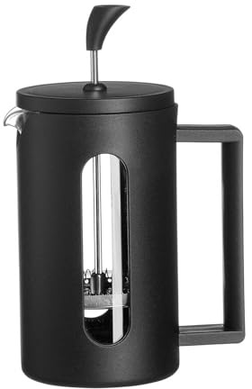 Ritzenhoff & Breker Adana - Caffettiera manuale in vetro borosilicato e acciaio inox, 600 ml, colore: Nero