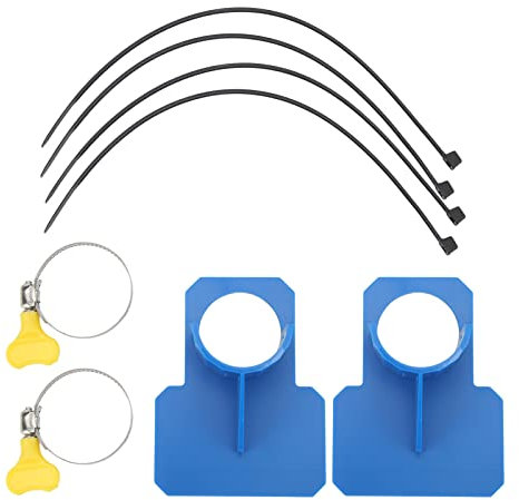 Set mit Halterungen für Poolschläuche, 2 Stück selbstklebende Rohrhalterungen für Pool mit Schlauchschelle und Kabelbindern, Zubehör für Poolschläuche