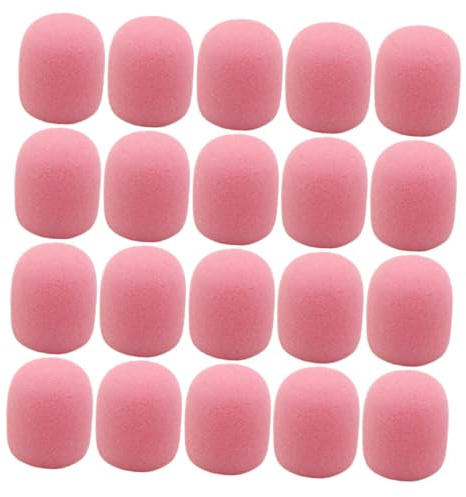 HYTROVE 20pcs Pink Sponge Microphone Wind Muffs Replacement Covers for Lavalier and Headset Microphones, Protecting from Dirt and Wind Noise Fine Craftsmanship and Special Design