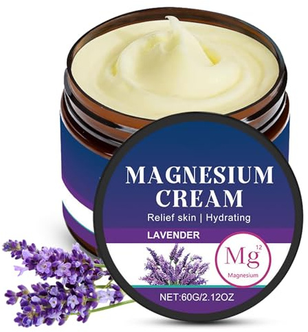 Magnesium Cream for Sleep - Magnesium Balm for Skin Muscle & Body Calm Moisturing - Restless Legs Relief Magnesium Butter - Magnesium Body Butter for Cramps & Pain - Magnesium Balm Feet - Lavender