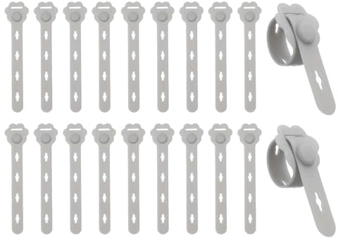 PATIKIL 20 Piezas De Bridas De Silicona Reutilizables Organizador De Cables Elástico Para Agrupar Auriculares Cables De Electrodomésticos Color Gris
