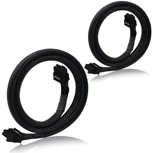 COMeap PCIe adapter strömkabel 8 stift till 8 stift (6+2), flätad specialkabel för EVGA nätaggregat, 63 cm längd, 2-pack