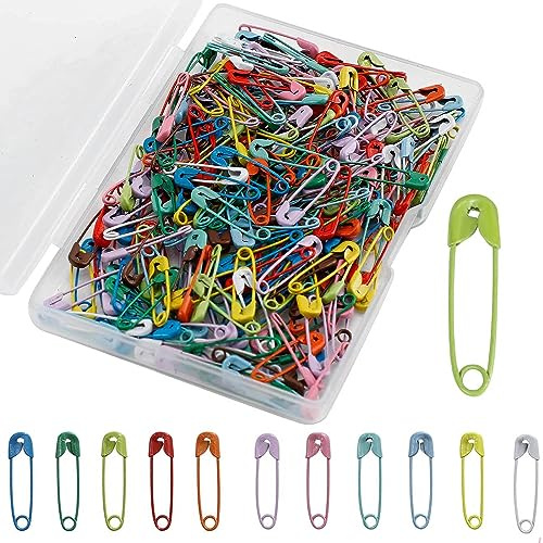 500 Stück Sicherheitsnadeln,19mm Mini Sicherheitsnadeln für DIY Nähen Kleidung Basteln Schmuckherstellung(Farbe)