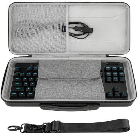 GEEKRIA Estuche rígido ABS Pro para tecladoTKL, Compatible con Apex Pro TKL, Logitech G515/G915 TKL/G Pro X, Razer Huntsman V3 Pro TKL. Bolsa de Viaje para teclados de 80%/87 Teclas (Negro)