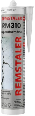 1x Remstaler REPARATURMÖRTEL für Mauerwerksfugen und Ausbruchstellen in Beton | zementgrau | überstreichbar | 310ml (1 Stk.)