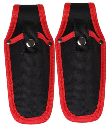 TOYANDONA Funda para Tijeras de Podar Funda Cómoda y Fácil de Usar de Lona Negra 2 Piezas para Podadora de Mano en Jardín Exterior