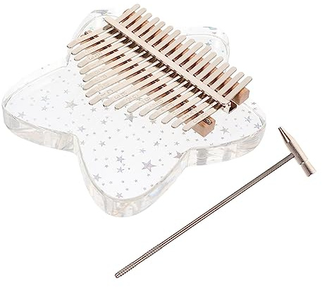 Vaguelly Kristallklarer Tasten Mini Kalimba Daumenklavier aus Acryl Tragbares Fingerklavier mit Natürlichem Langlebig Filigranes Musikinstrument für Anfänger und Musikliebhaber