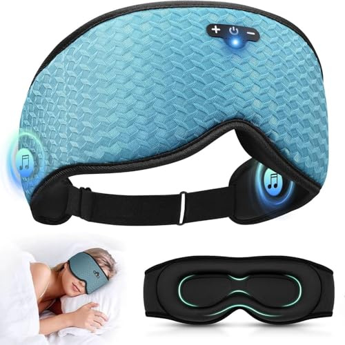 Bluetooth Schlafmaske mit Kopfhörer, YiYunTE Schlafkopfhörer Seitenschläfer Musik Stirnband Kopfhörer, Tech Gadgets für Männer Damen, Sleep Mask Headphones Schlaf Kopfhörer zum Schlafen Nachts Reise