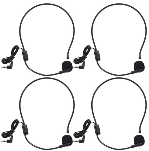 Micrófono de Diadema con Cable 4 Piezas para Presentaciones y Lecturas