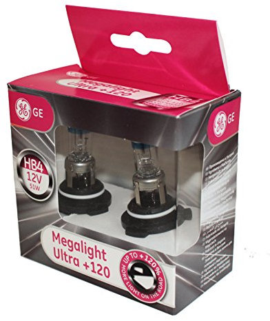 GE Megalight Ultra HB4 +120% Auto-Glühlampen (Doppelt Pack) 53070SNU