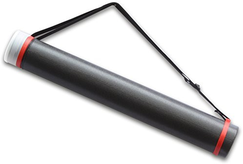 Zeichenrolle, Posterrolle Ø 8,5 cm, Transportrolle für Pläne, Plakate, Flipchart, 60-100 cm ausziehbar, DIN A2 – DIN A0 und größer, Schultergurt, stabiler Köcher