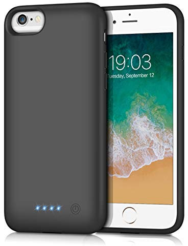 kilponen Akku Hülle für iPhone 7/8/6s/SE (2020), [6000mAh] Akku Case Ladehülle Handyhülle Akku Battery Case Tragbare Power Bank Akkuhülle für 7/8/6s/6 [4,7 Zoll]