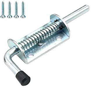 KAIISSA - Pestillo con resorte, perno de barril de 153 mm, cerradura de metal con agarre, pasador de resorte resistente para puerta de patio, cobertizo, puerta, portón trasero, remolque, garaje con