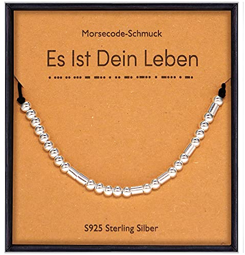 Suyi Morsecode Armband für Frauen Her Inspirierende Sterling Silber Armband für Freund Mutter Tochter Geburtstag Es Ist Dein Leben