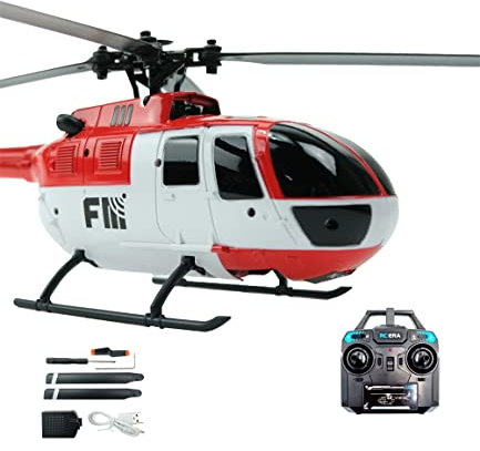 efaso FM105 BO105 Single Helikopter Flybarless 6G 4-Kanal RTF 2,4GHz rot