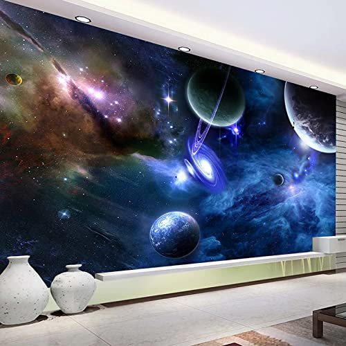 Tapeten Vliestapete Benutzerdefinierte 3D-Wandbild Sternenhimmel Universum Weltraum Planet Fototapete Für Wohnzimmer Schlafzimmer Wände Heimtextilien,350 X 245 Cm Fototapete Kinderzimmer Jungen