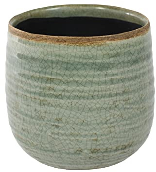 Indoor-Helden Blumentopf Keramik Mint Übertopf für Zimmerpflanzen Sukkulente Kakteen Pflanztopf lasiert Topf-Ø 14 cm modern