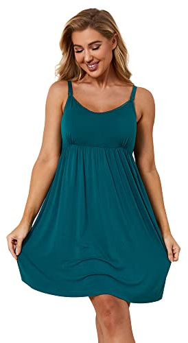 Sosolism Chemise de Nuit d'allaitement Été Robe de Maternité avec Bretelles Clip et Tire-Lait avec Coussinets
