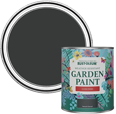 Rust-Oleum Black Mould-Resistant Garden Paint In Gloss Finish - Natural Charcoal (Black) 750ml