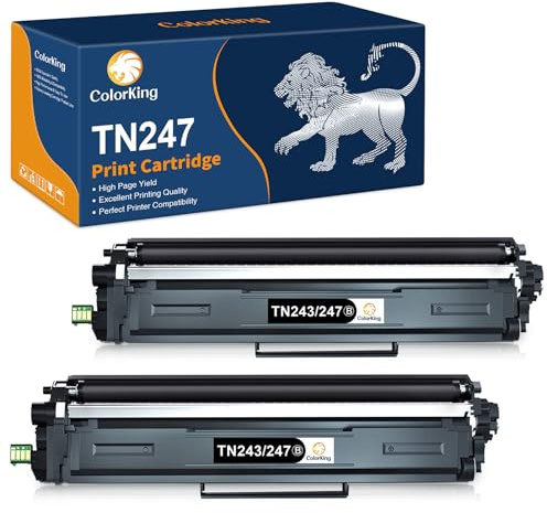 ColorKing Kompatibel Brother TN-243BK TN-247BK TN-243CMYK Toner für MFC-L3750CDW, MFC-L3770CDW, DCP-L3550CDW, HL-L3210CW, HL-L3230CDW, DCP-L3510CDW (2 Schwarz)