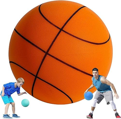 EHOTER Silent Basketball Unbeschichteter Schaumstoffball Trainings Größe 7, 5, 3 Mini Softball Leiser Ball Trainingsschaumball Mute Bouncing Ball für Indoor Outdoor (Orange,7)