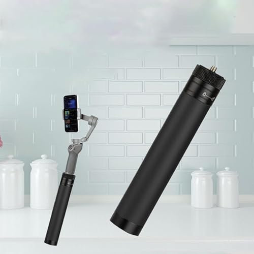 Perche d'extension rétractable Generic, Monopode pour Selfie Stick, Appareil Photo et stabilisateur Gimbal pour Smartphone, Noir, 1/4-20, Compatible avec Téléphone cellulaire, Caméra, Tablette