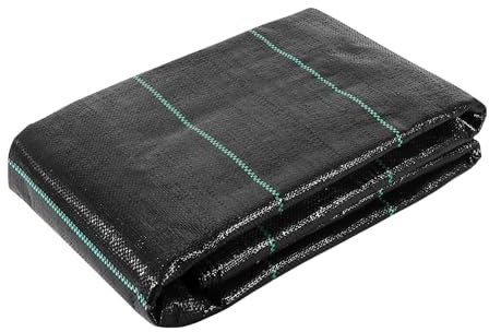 Gro Garden Products Weed Control Membrane, Heavy Duty Black 100gsm Commercial Grade Ground Cover Fabric, Heavy Duty Weed Barrier, UV Stabilised Weed suppressant Matting. (1m Wide, 10, metres)