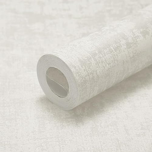 Camiraft Beige Wallpaper for Living Room, Bedroom, Fireplace Office Shop-Industrial Concrete Wallpaper Decorative Neutral Wall Paper with Distressed Pattern, Textured Finish & Metallic Detailing