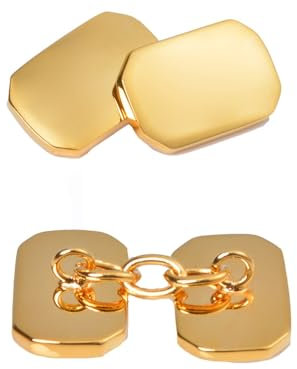 Skcess Manschettenknöpfe Gold, Manschettenknöpfe Für Herren Geometrisch Messing Manschettenknöpfe Hochzeit 10.3X15.8 MM