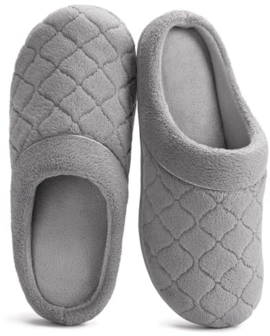 ULTRAIDEAS Women's Indoor Terry Clog Slipper with Memory Foam, Slip-On Ladies Comfy House Shoe with Non-Slip Rubber Sole