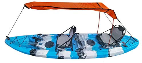 Zunate Tettuccio Parasole per Kayak, Tettuccio Parasole per Barca Canoa Kayak, Tettuccio con Custodia per Gommone, Tendalino Parasole Portatile Pieghevole Facile da Installare (Orange)