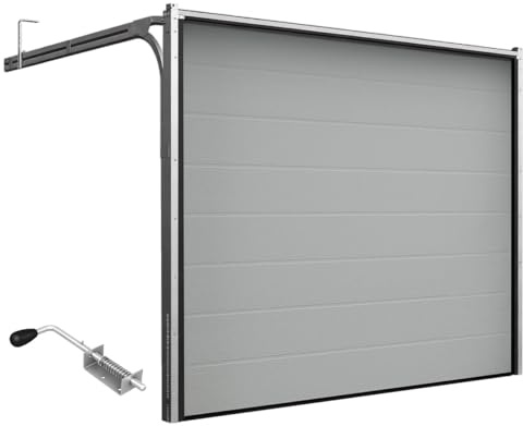 DoorHan Sektional Garagentor mit Stecker | zu Selbstmontage | Größen wählbar | Größen Farben (RAL 9006 (Silber), Breite 2375 mm x Höhe 2030 mm)