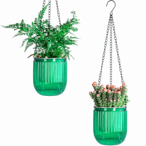 Calvalor 11.5cm 2er Set hängepflanzen Topf Hängeblumentöpfe aussen Hängeampel außen blumenampel hängend innen hängetopf für Pflanzen Hängetöpfe hängender blumentopf hängend hänge blumentöpfe hängende