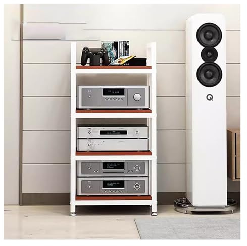 mobile stereo hi fi rack hifi Unità Di Archiviazione For Componenti Multimediali Con Rack Audio E Video A 4 Livelli, Mobile Stereo Moderno For Home Theater, Ufficio, Club, Ripiano Angolare In Legno, C