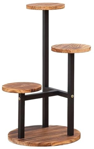 FENGJISUN Blumenständer Pflanzenständer Hohes Pflanzenregal Für Mehrere Pflanzen, Blumenständer Aus Holz, Regal Für Wohnzimmer, Balkon Pflanzenregal Blumenregal Outdoor(30 * 53cm)