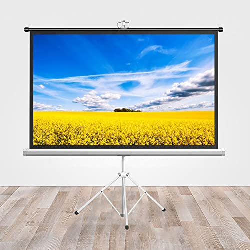 Écran de projection sur trépied autoportant, écran de projection de film pliable HD 4:3/16:9 pour extérieur et intérieur, écran de projection mobile portable pour présentations à d,72inch 16:9