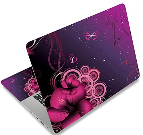 Mibbxea 15-15,6 Zoll Laptop Skin Sticker, Wiederverwendbare Vinyl Aufkleber Film Abdeckung für 13 13,3 14 15,4 Zoll Laptops & Netbooks, Dekorative, Kratzfest, Staubdicht, Wasserdicht (012 Lila Blumen)