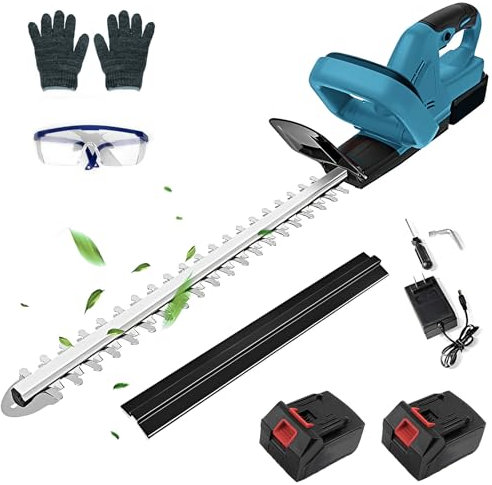 Taille Haies électrique, Taille Haie Batterie 21V, 20 Pouces Taille Haie sans Fil avec Batterie et Chargeur, Espacement Dentaire De 15 Mm,Taille Haie pour Jardin, Pelouse, Arbustes,Gazon (2 Batteries)
