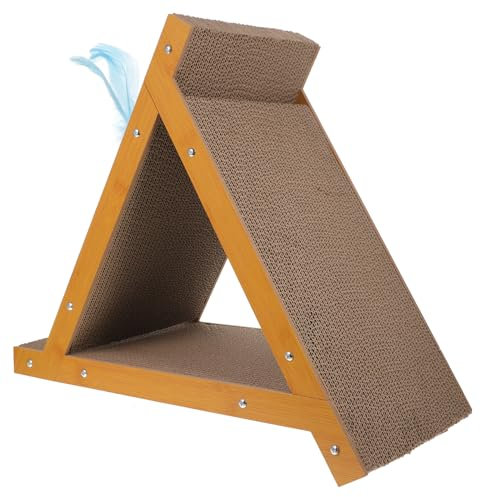 Happyyami Scratch Pad Katzenkratzer Triangel Kratzbrett Mit Wiederverwendbarem Kratzpad Langlebigem Design Und Katzenangel Für Indoor-Spiel Und Krallenpflege