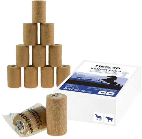 12 x Vethaft Extra selbsthaftende Bandage 10cm Haftbandage für Huf- und Klauenpfleger, Tierärzte